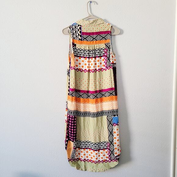 Anthropologie Women's Boho Patchwork Sleeveless Dress festival wear - Picture 2 of 13